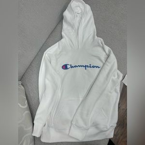 Girls Champion white hoodie new with tags size large.